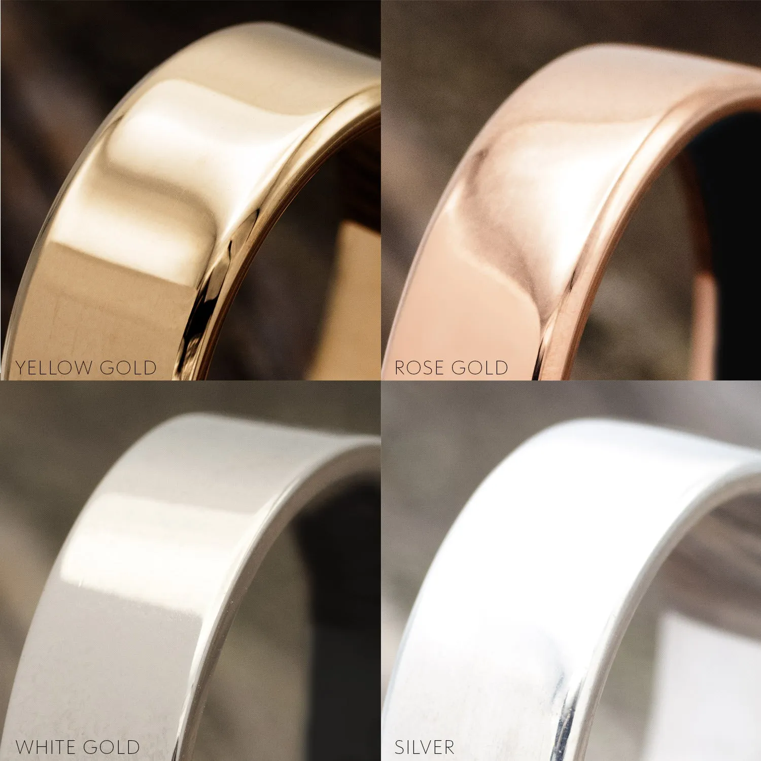 "SEDONA" - MATCHING SET OF BLACK ZIRCONIUM WEDDING RINGS WITH HAMMERED EDGES