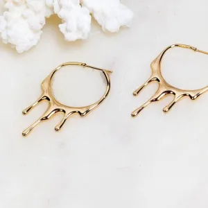 Rain 24K Gold Plated Hoops