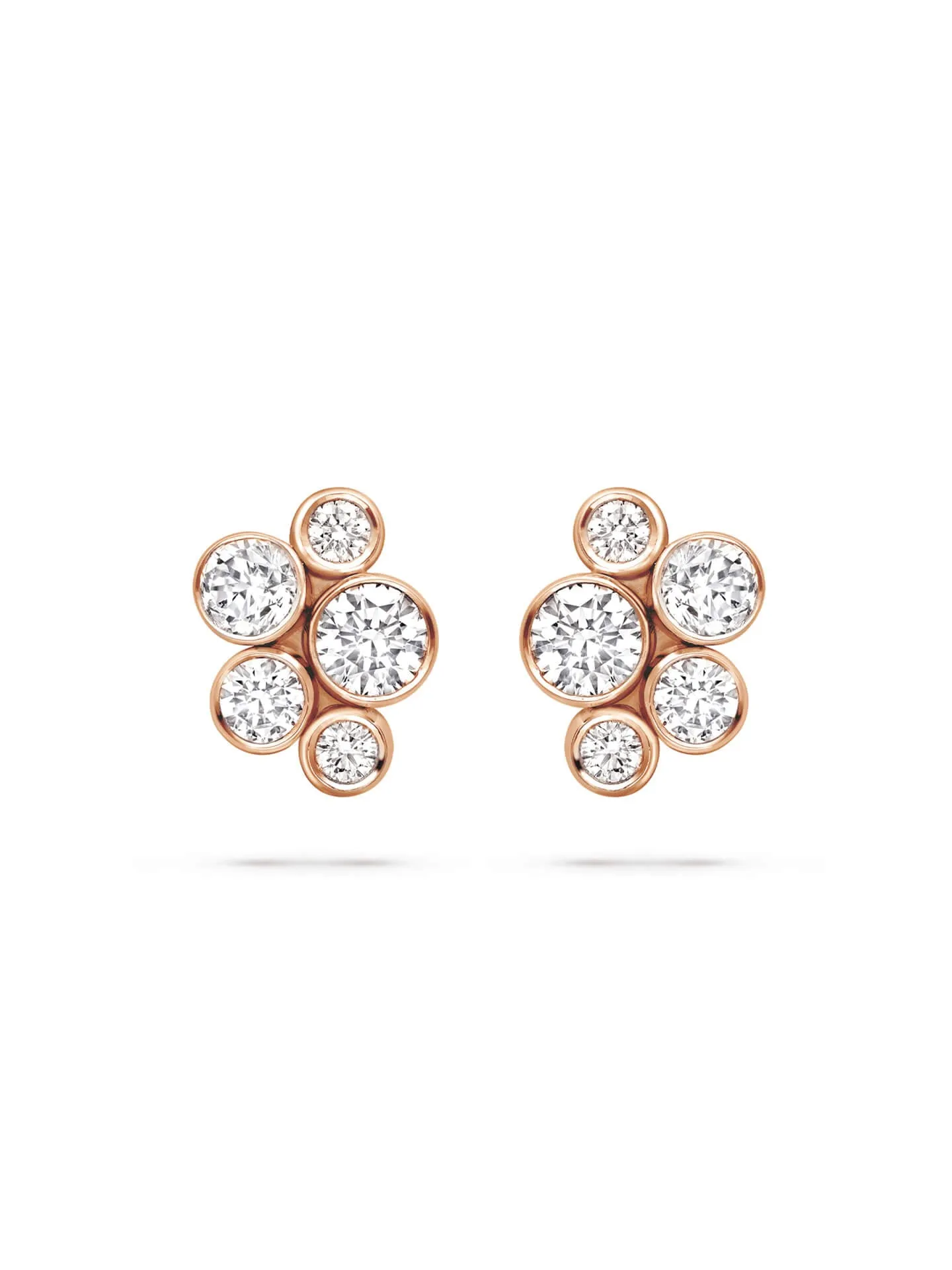 Raindance Classic Cluster Rose Gold Stud Earrings