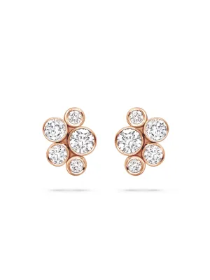 Raindance Classic Cluster Rose Gold Stud Earrings
