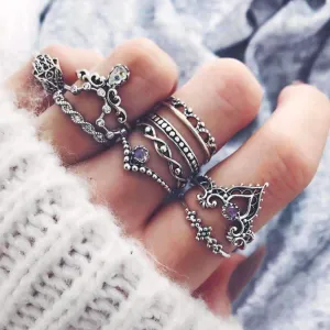 Retro Elegance Layered Ring Ensemble