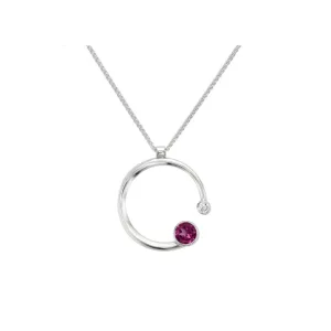 Rhodolite Garnet & White Sapphire Stargazer Pendant Necklace