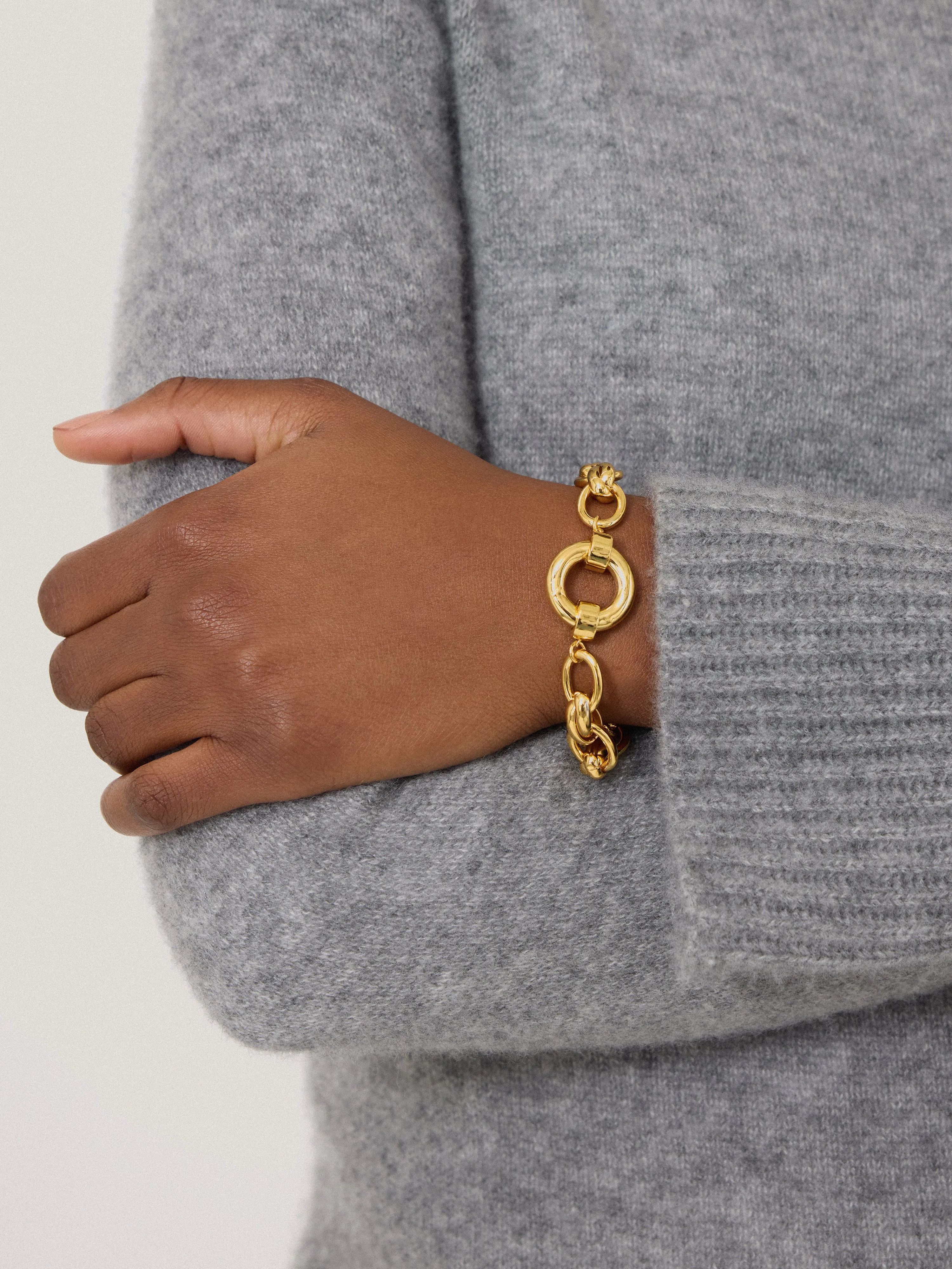 Round Link Chain Bracelet | Gold