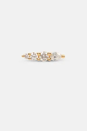 Row Stud | Yellow Gold