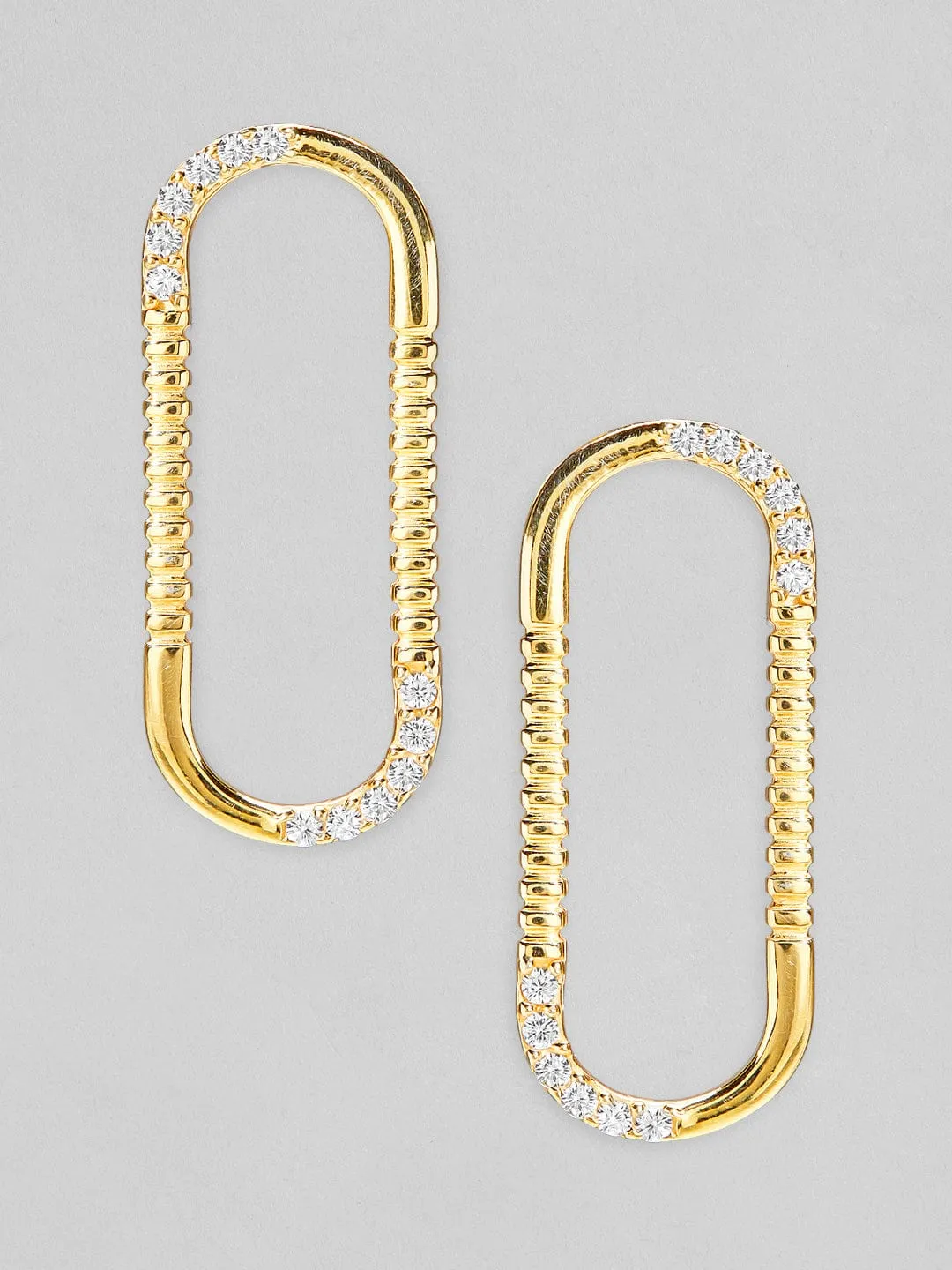 Rubans 925 Silver The Minimal Geometricity Stud Earrings. - Gold Plated