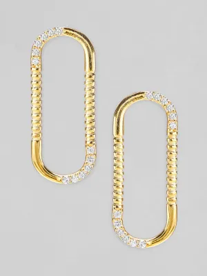 Rubans 925 Silver The Minimal Geometricity Stud Earrings. - Gold Plated