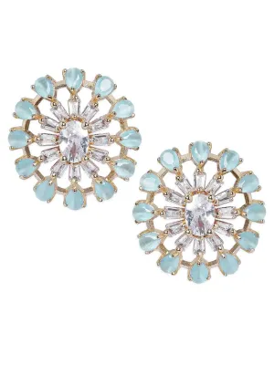 Rubans Aqua Green AD Stud Earrings