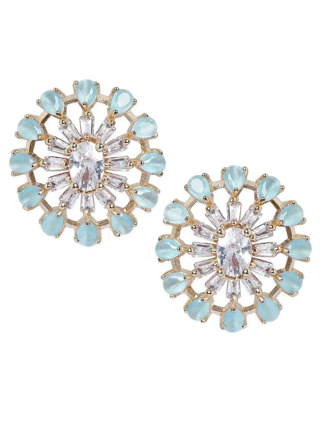 Rubans Aqua Green AD Stud Earrings