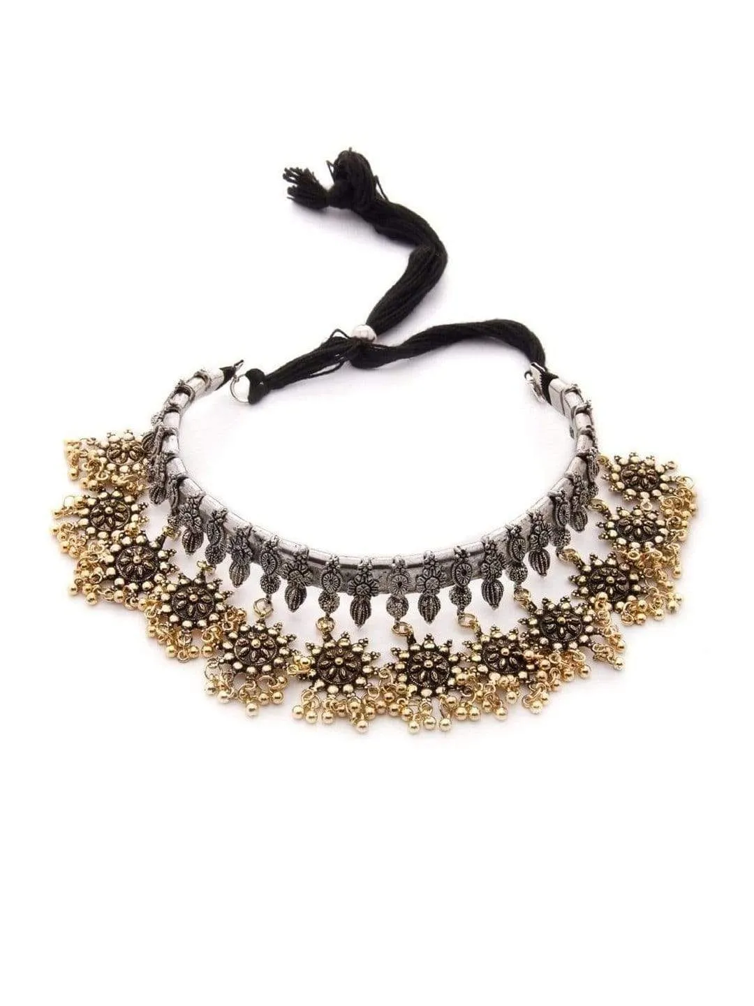Rubans Gold-Toned Alloy Oxidised Necklace