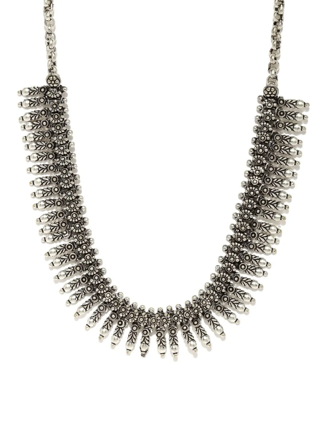 Rubans Oxidised Silver Metal Kerela Necklace