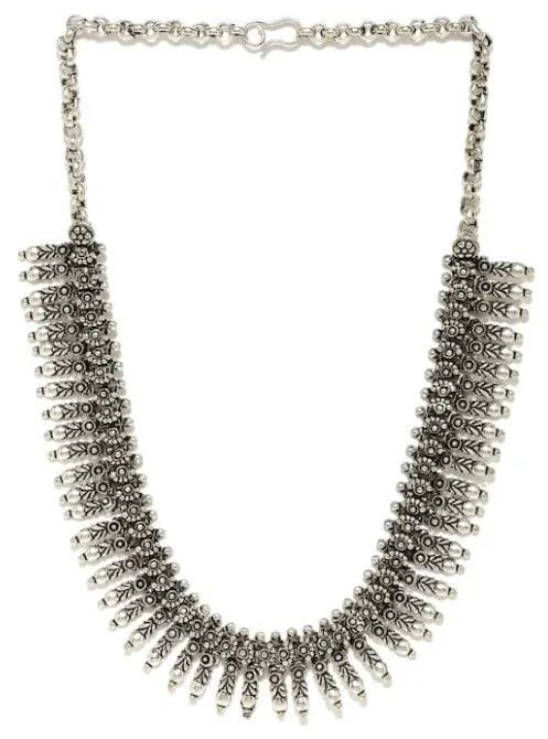 Rubans Oxidised Silver Metal Kerela Necklace