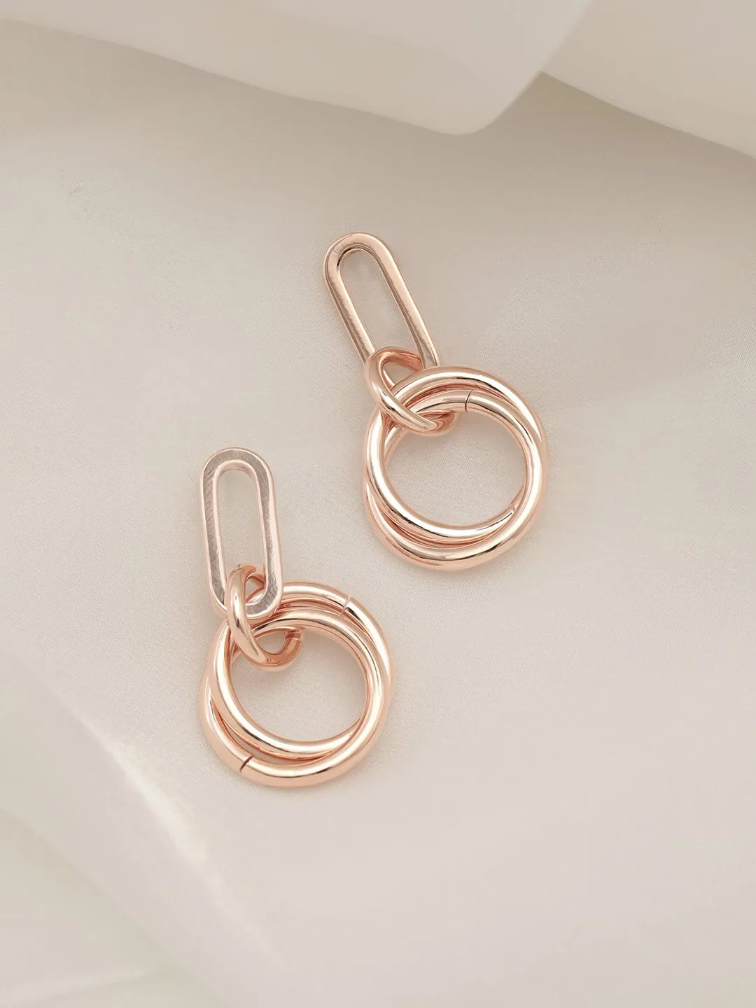 Rubans Voguish Rose Gold Minimal Dangle Earring
