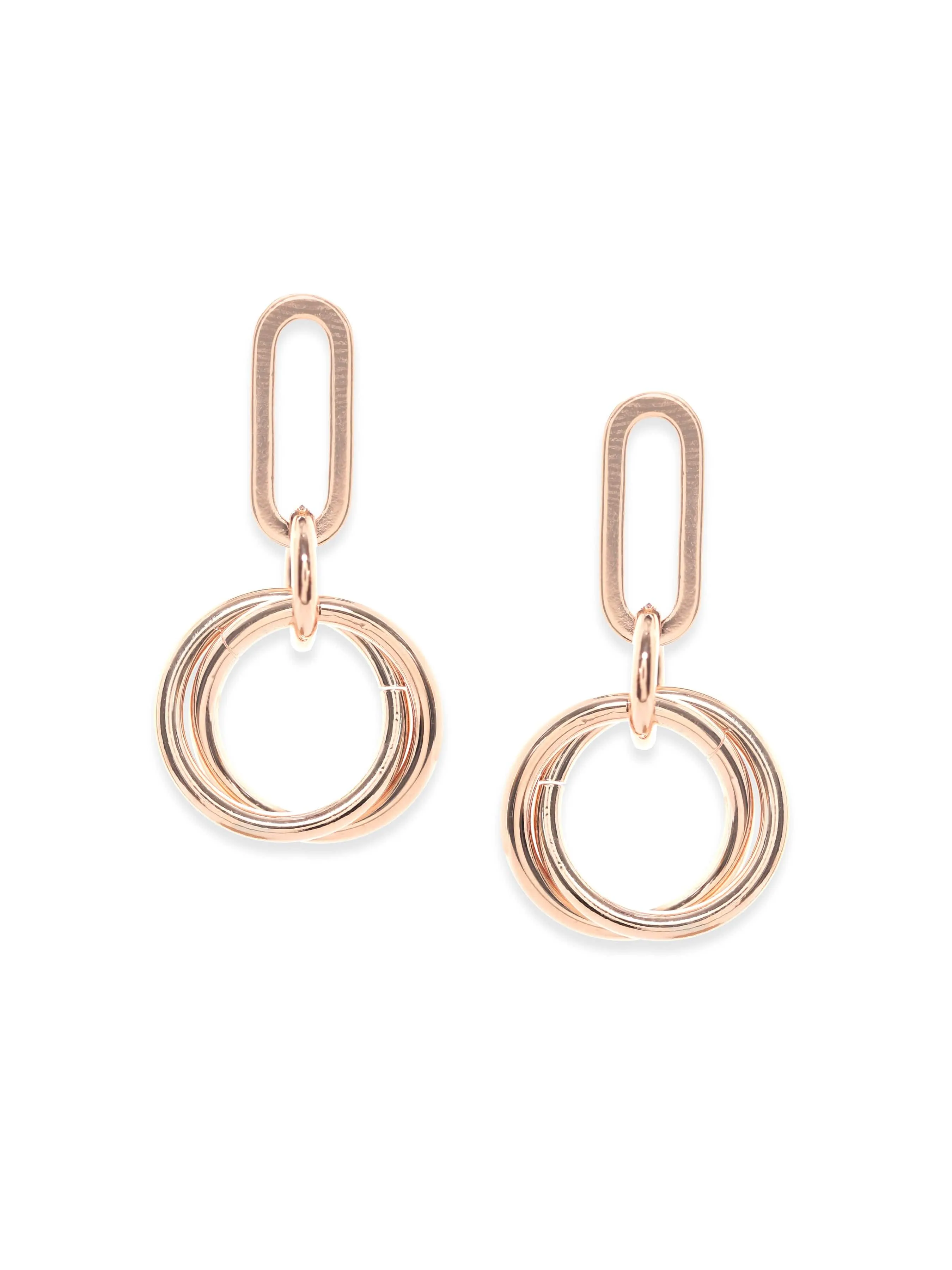 Rubans Voguish Rose Gold Minimal Dangle Earring