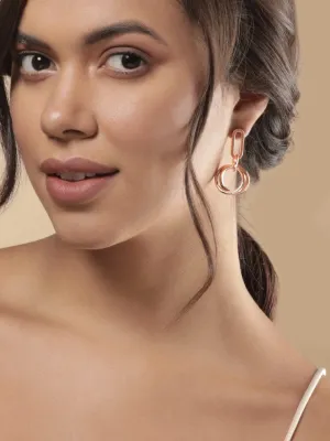 Rubans Voguish Rose Gold Minimal Dangle Earring