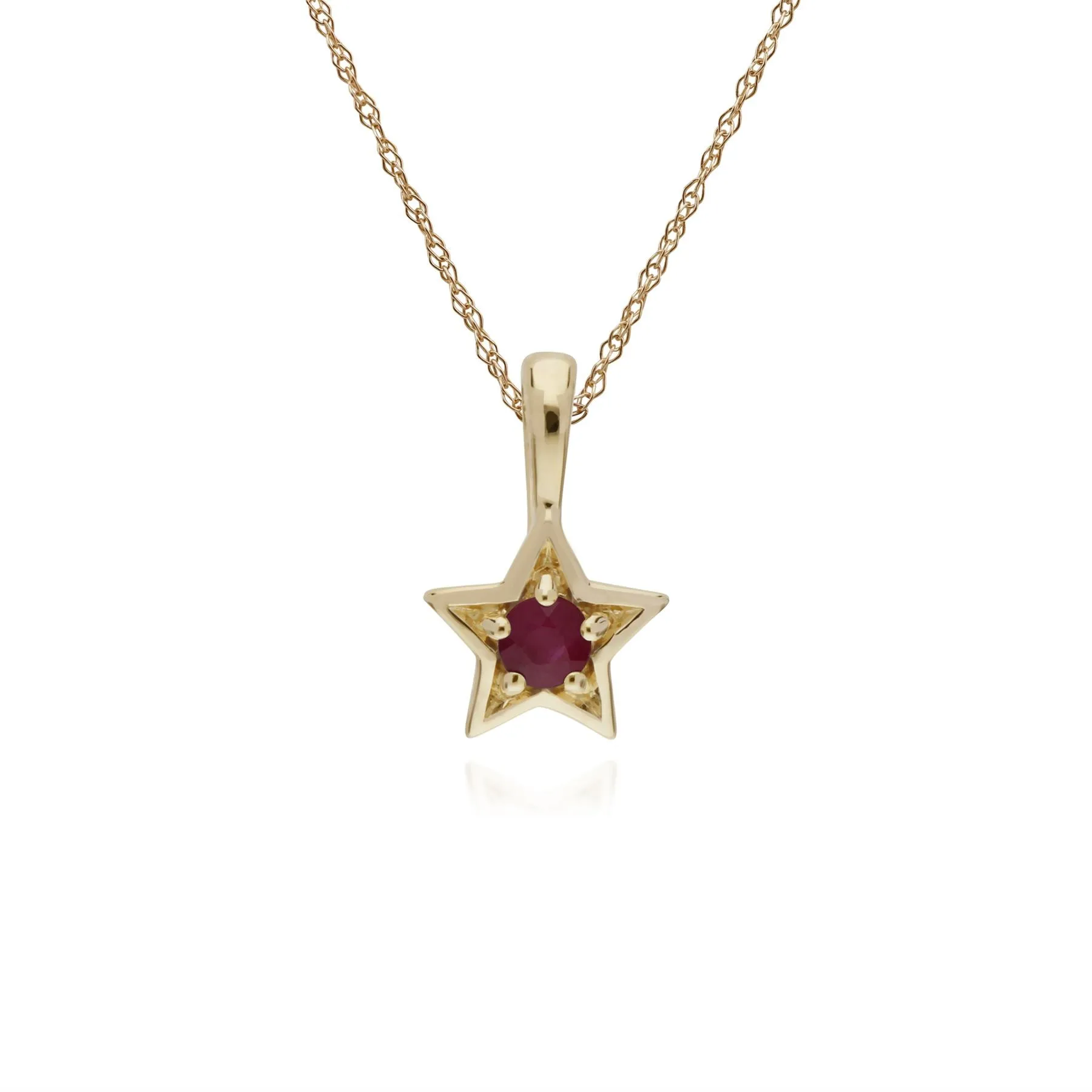 Rubin Stern Halskette in 9ct Gelb Gold