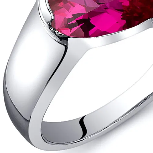 Ruby Pear Shape Sterling Silver Ring Size 5