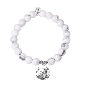Sand Dollar | Stone Beaded Charm Bracelet | Howlite