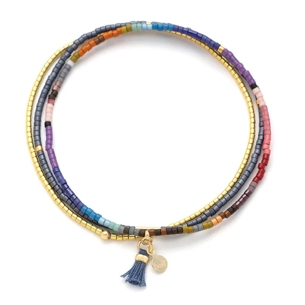 Scout Chromacolor Miyuki Bracelet Trio - Dark Multi/Gold