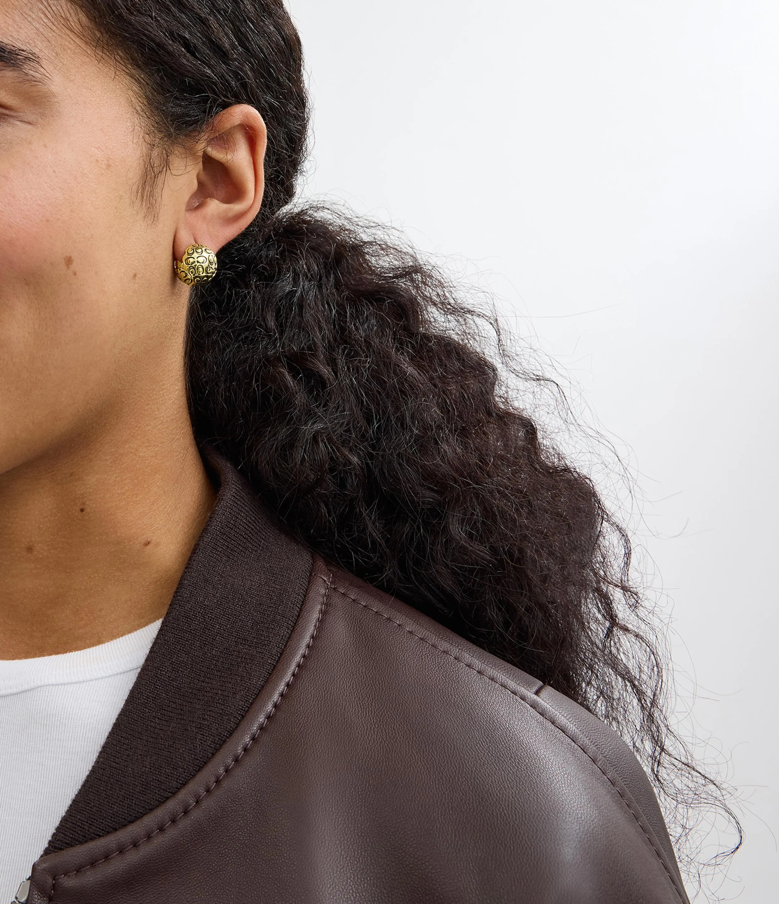 Signature Quilted Orb Huggie Earrings
