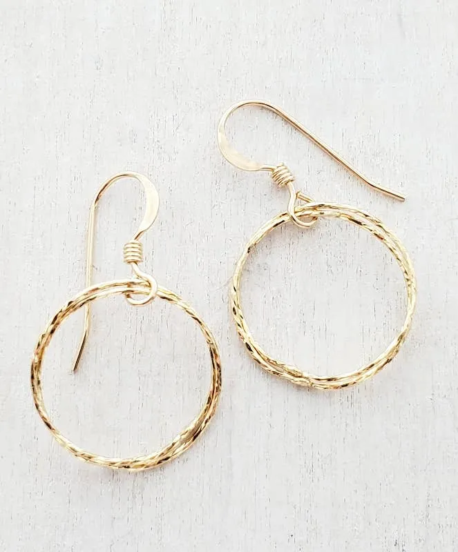 Sosie Designs - Gold Diamond Cut Circle Earrings
