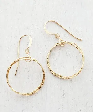 Sosie Designs - Gold Diamond Cut Circle Earrings