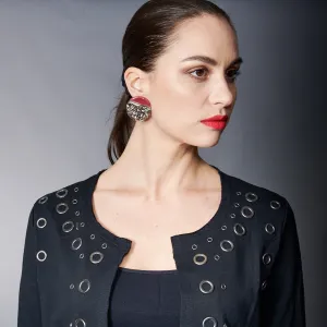 Special Effects, Ceramic, Plate Earring in Dark Rose Platinum