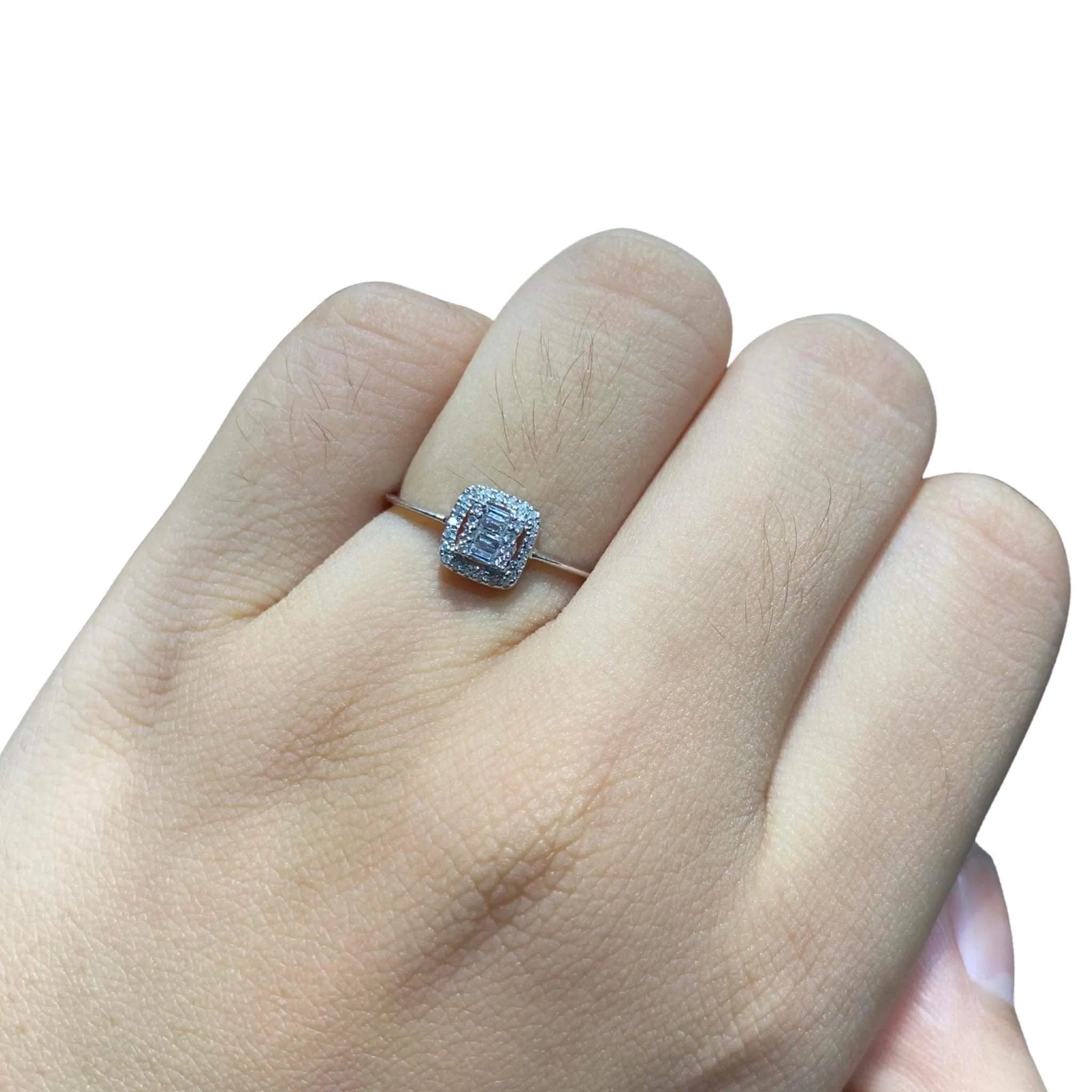 Square Baguette Diamond Ring 14kt