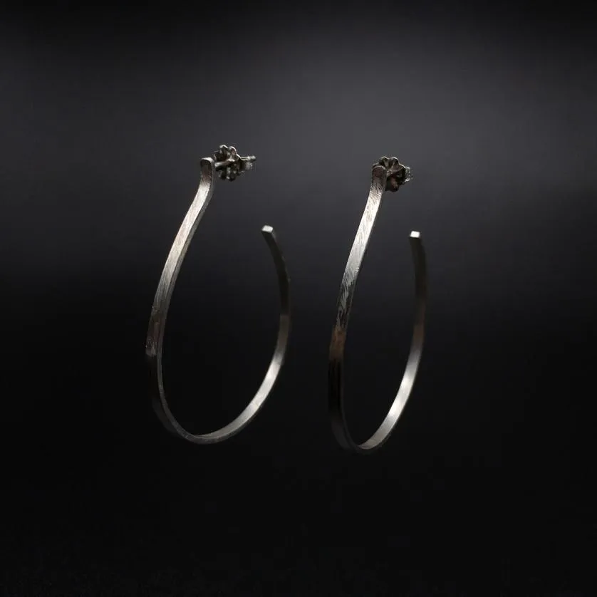 Sterling Silver Hoops, 4mm x 1mm
