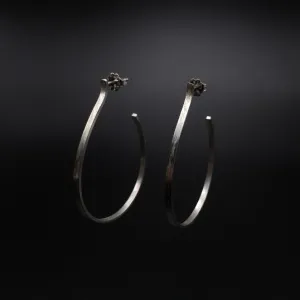 Sterling Silver Hoops, 4mm x 1mm