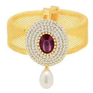Sukkhi Exquisite Gold Plated AD Ten Changeable Stone Kada for Women