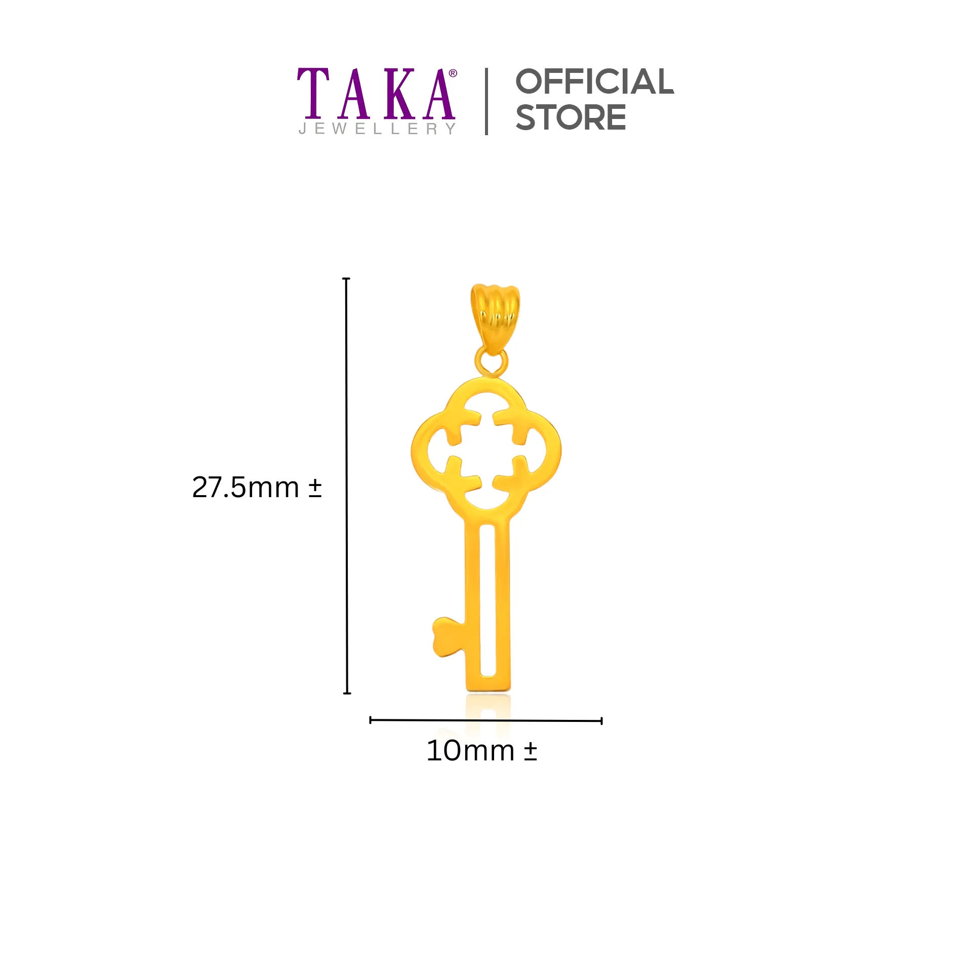TAKA Jewellery 916 Gold Pendant Key