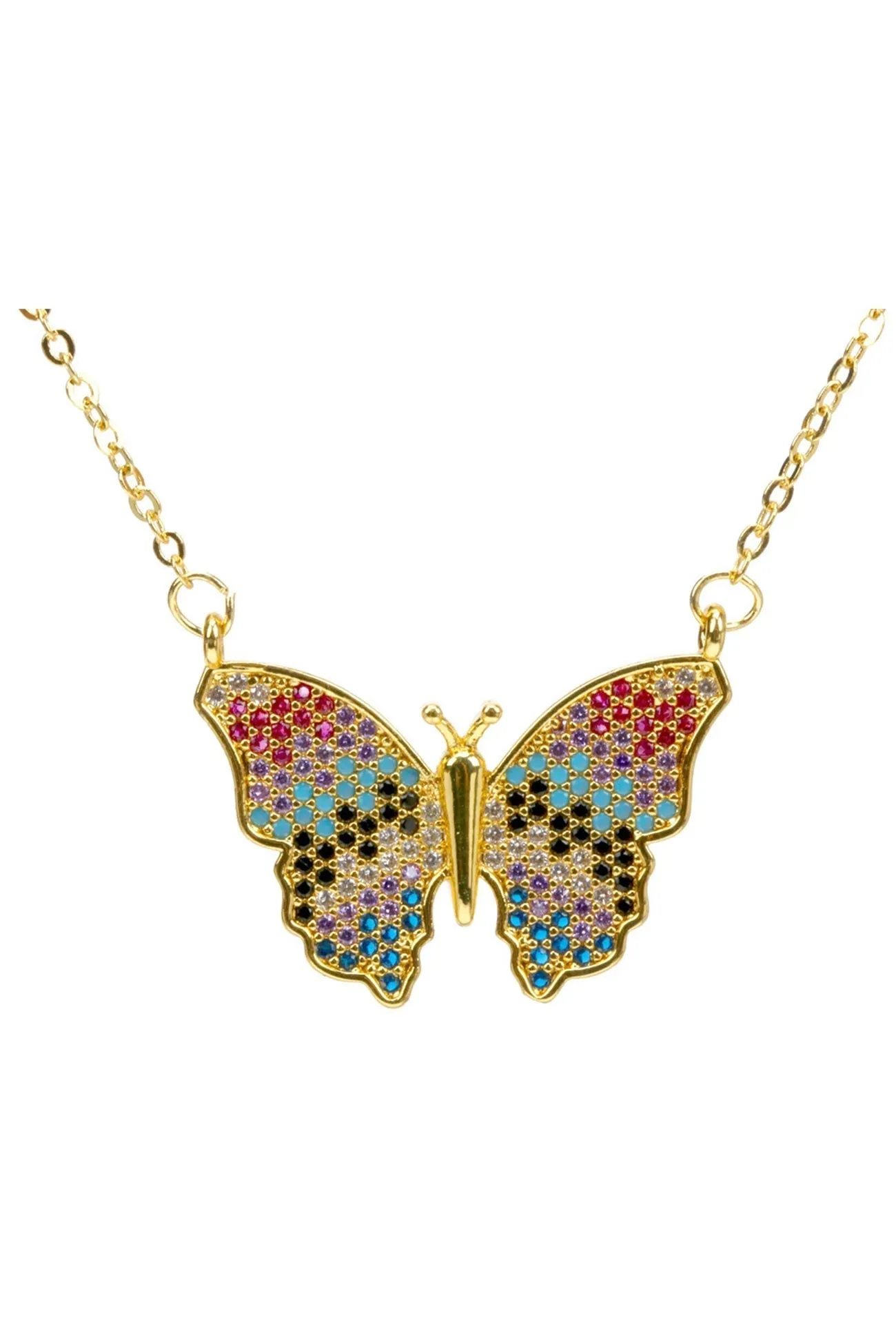 TastyHottie - Mom & Butterfly Colorful Zicron Necklace