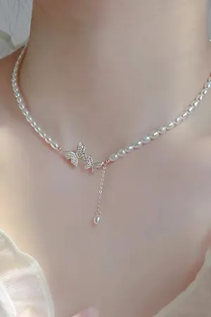 TastyHottie - Two Butterfly Pearl Necklaces