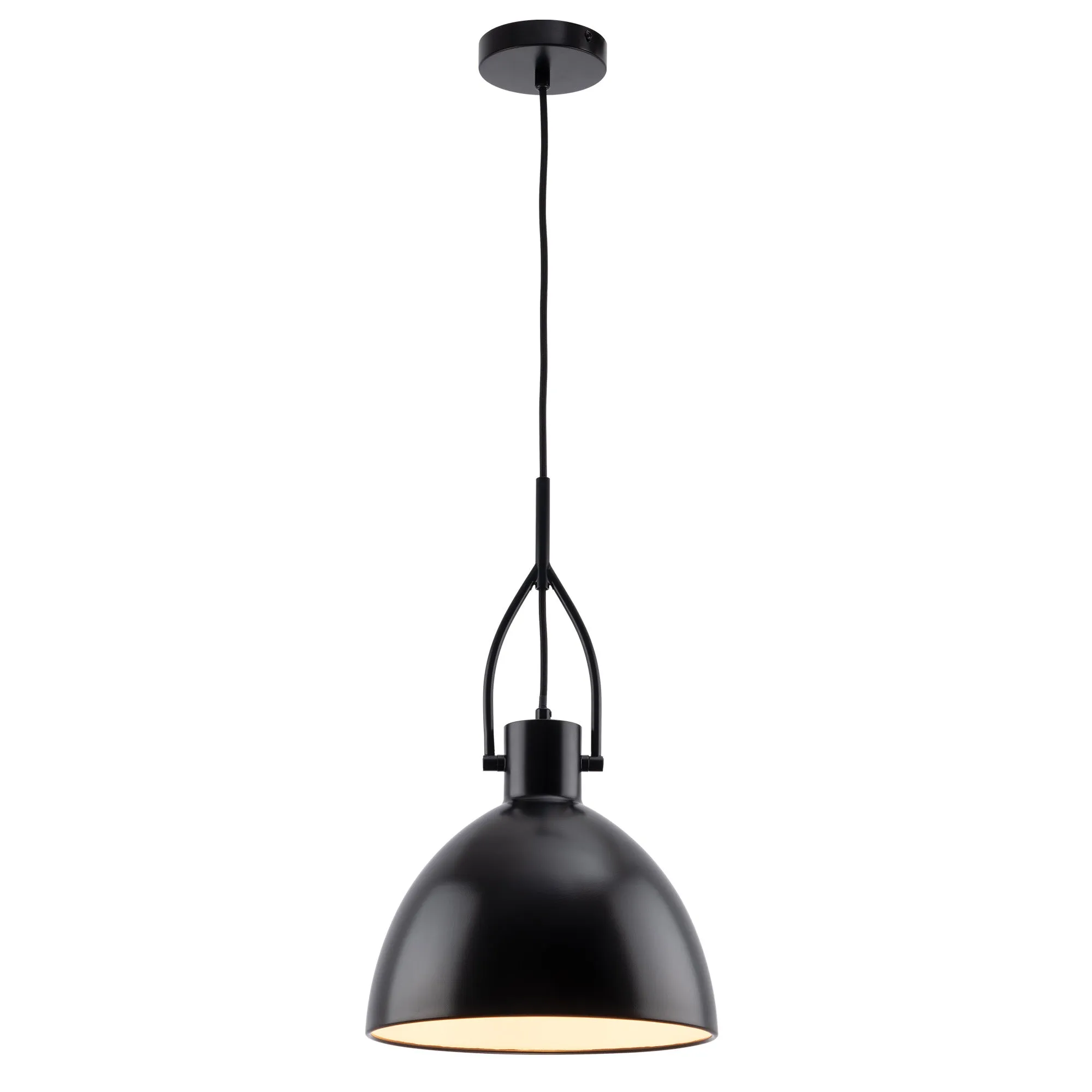 Terrence Modern Matt Black Stirrup Pendant
