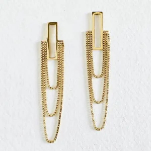 The Modern Rectangle Chain Earrings