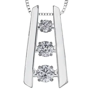 Three Diamond Pulse Pendant