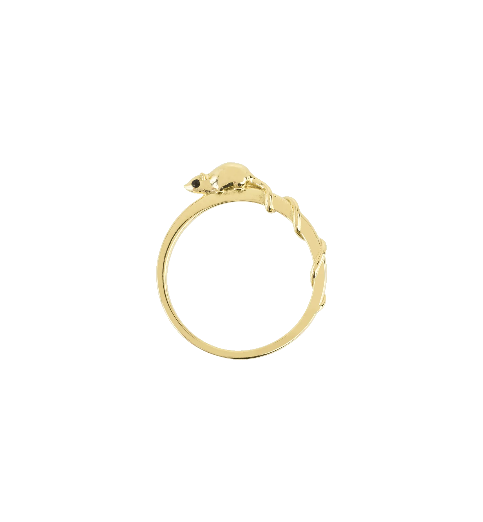 Tiny Mouse Ring 14K