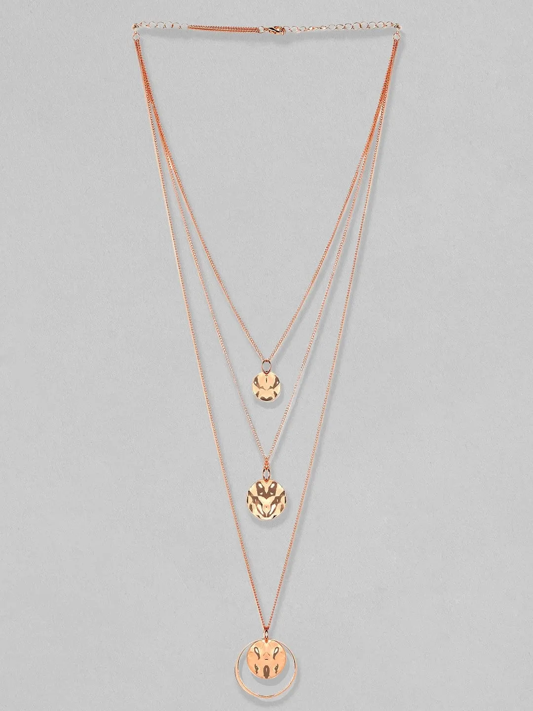 Tokyo Talkies Rose Gold-Plated Handcrafted Multi Layer Chain Necklace