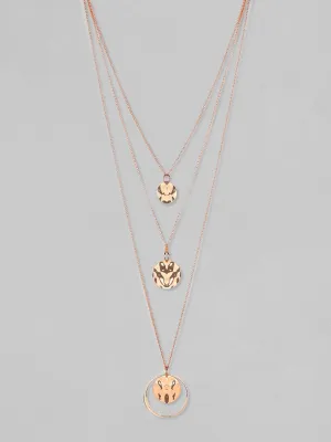 Tokyo Talkies Rose Gold-Plated Handcrafted Multi Layer Chain Necklace