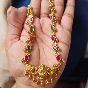 Traditional Kemp Lakshmi Pendant Short Neckset