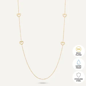Vibes | Heartfelt Harmony Long Necklace | 18K Gold-Plated