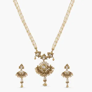 Vintage Elegance Silver Moissanite Necklace Set