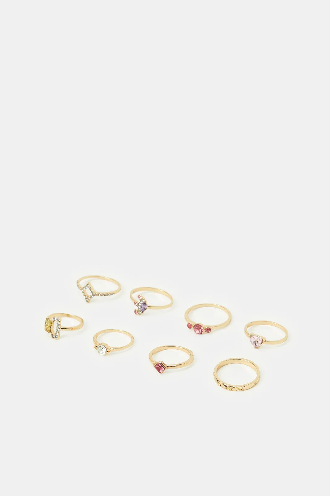 Women Assorted Embellished Ring Set (8 Piece)