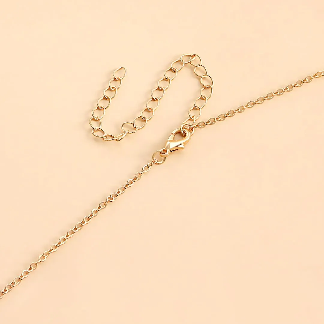Yellow Chimes Body Chain For Women Layered Gold Toned Purple Beaded Body Chain For Women and Girls